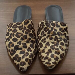 Vagabond Leopard Print Pointed Backless Mules - Black, Brown, Cream